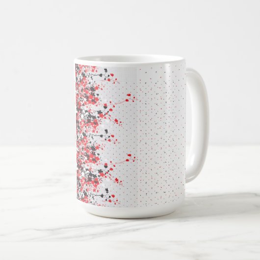 Mug Un ensemble complexe de design floral noir et blan (Devant droit)