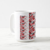 Mug Un ensemble complexe de design floral noir et blan (Devant gauche)
