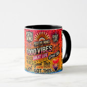 Mug Un Esprit Positif, Une Vie Magnifique, A Compris Ç (Devant droit)