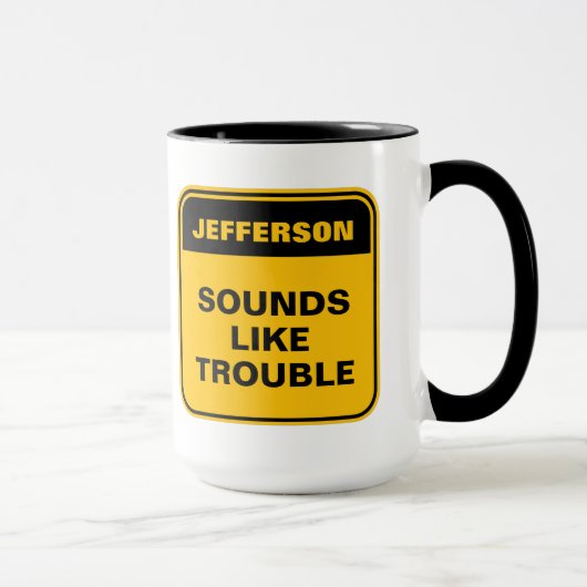 Mug Un étiquette d'avertissement jaune amusant semble (Droite)