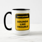 Mug Un étiquette d'avertissement jaune amusant semble (Gauche)