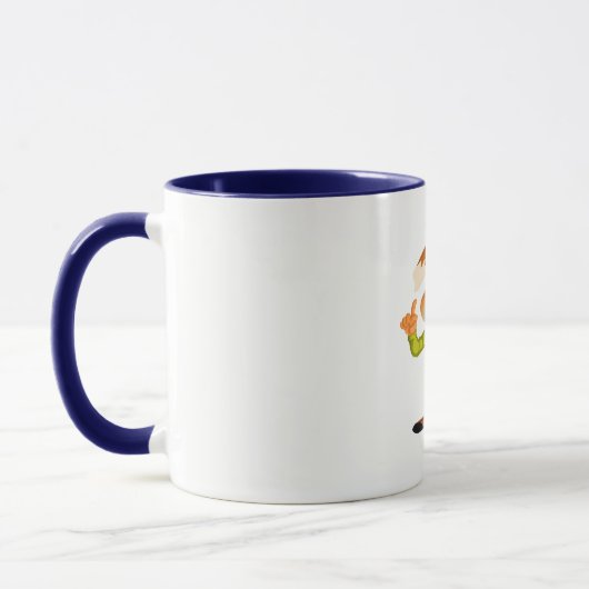 Mug Un étudiant en chien de dessin se prépare pour l'é (Gauche)