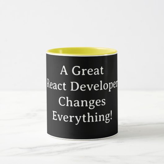 Mug Un excellent développeur React change tout – React (Centre)