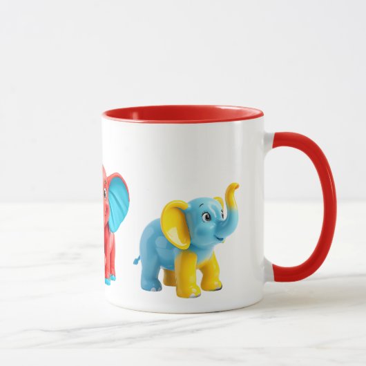 Mug Un festivale d'éléphant colorés super mignons. (Droite)