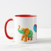 Mug Un festivale d'éléphant colorés super mignons. (Gauche)