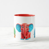 Mug Un festivale d'éléphant colorés super mignons. (Centre)