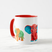 Mug Un festivale d'éléphant colorés super mignons. (Devant gauche)
