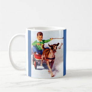 Mug Un garçon et son chariot de chien