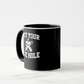 Mug Un gardien de hockey blanc ferme tes cinq trous (Devant gauche)