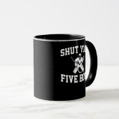 Mug Un gardien de hockey blanc ferme tes cinq trous (Devant droit)