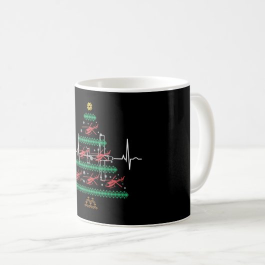 Mug Un hélicoptère, un pilote de Noël laid, un cadeau (Devant droit)