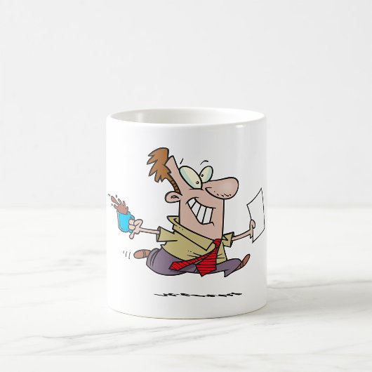 Mug Un Homme Coule Avec Du Café
