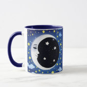 Mug Un homme dans la lune sur un Arrière - plan étoilé (Gauche)