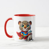 Mug Un jeune léopard et un bébé phoque super héros. (Gauche)