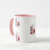 Mug Un joli Coeur rose lapin de Pâques avec panier et  (Devant gauche)