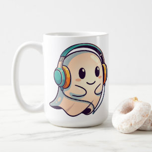 Mug Un joli fantôme à écouter de la musique avec un ca
