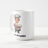 Mug Un joyeux chef pâtissier Posing pour la caméra (Devant gauche)