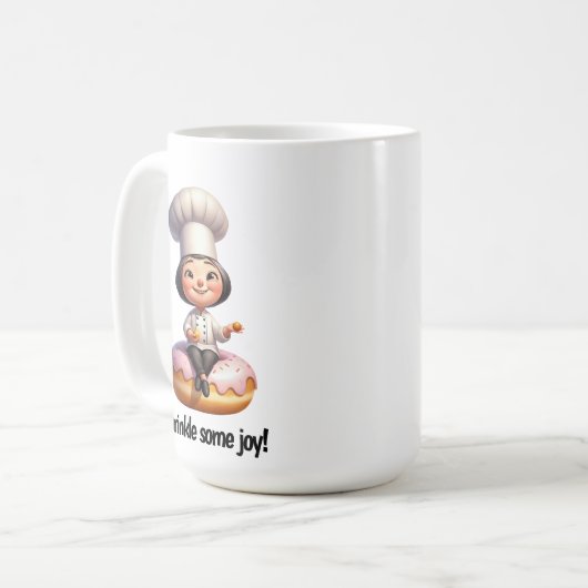 Mug Un joyeux chef pâtissier Posing pour la caméra (Devant gauche)