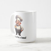 Mug Un joyeux chef pâtissier Posing pour la caméra (Devant gauche)