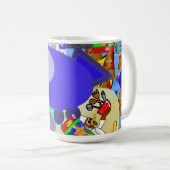 Mug Un joyeux dessin de vaisseau spatial (Devant droit)