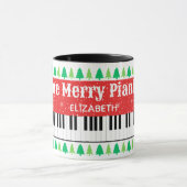 Mug Un joyeux pianiste Noël des fêtes des arbres (Centre)