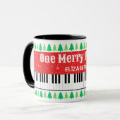 Mug Un joyeux pianiste Noël des fêtes des arbres (Devant gauche)
