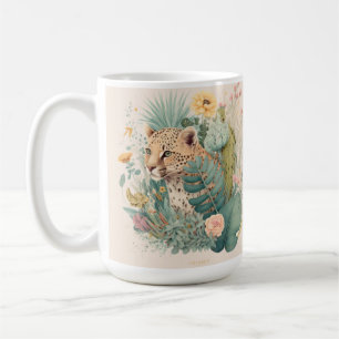 Mug Un léopard derrière la coutume du buisson