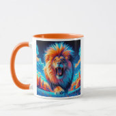 Mug Un lion impressionnant qui rugit. (Gauche)
