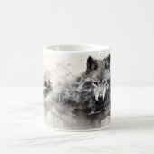 Mug Un Loup À L'Art Peinture (Centre)