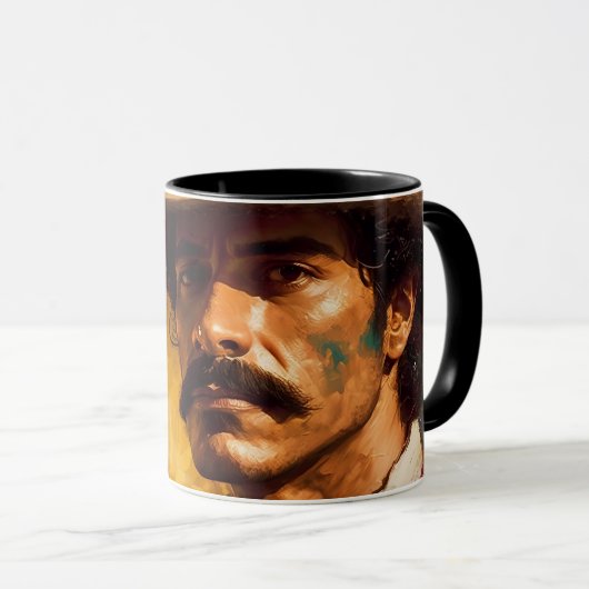 Mug Un Mexicain casquette brillant grave moustache (Devant droit)