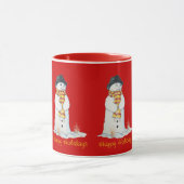 Mug Un mignon bonhomme de neige avec note pour père No (Centre)