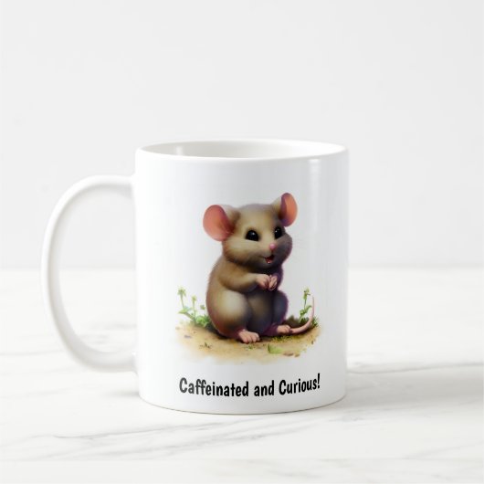 Mug Un mignon café de souris peint en 3D (Gauche)