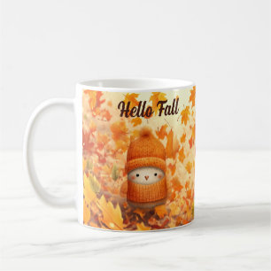 Mug Un mignon oiseau d'automne habillé pour l'automne