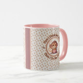 Mug Un mignon singe bébé tient un café chaud vapeur (Devant droit)