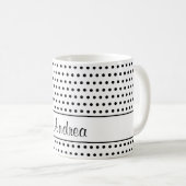 Mug Un Modèle Pour Votre Nom, Points Noirs Sur Blanc (Devant droit)