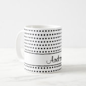 Mug Un Modèle Pour Votre Nom, Points Noirs Sur Blanc (Devant gauche)
