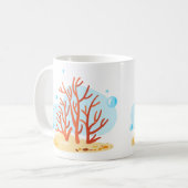 Mug Un monde sous-marin mignon. La vie marine. La barr (Devant gauche)