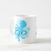 Mug Un monde sous-marin mignon. La vie marine. Octopus (Devant gauche)
