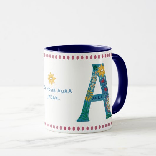 Mug Un monogramme - Aura Edition | Alphabet mystique (Devant droit)