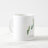 Mug Un Monogramme Gold Green Feuilles Nom élégant (Devant gauche)