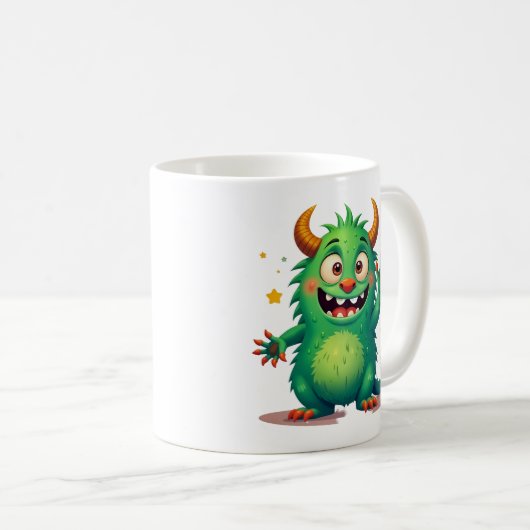 Mug Un Monstre Vert Gourmand : Un Compagnon Amical (Devant droit)