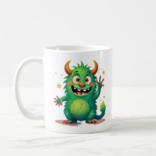 Mug Un Monstre Vert Gourmand : Un Compagnon Amical (Gauche)