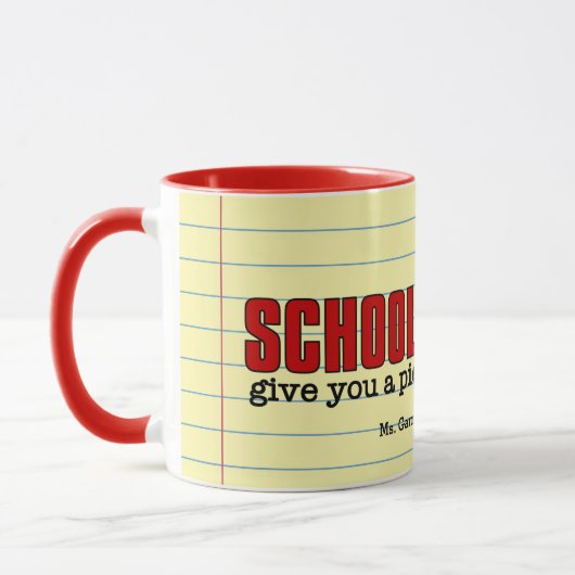 Mug Un morceau d'esprit amusant de l'enseignant Rouge (Gauche)
