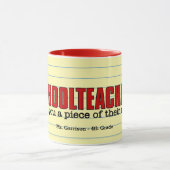 Mug Un morceau d'esprit amusant de l'enseignant Rouge  (Centre)
