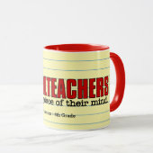 Mug Un morceau d'esprit amusant de l'enseignant Rouge (Devant droit)