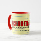 Mug Un morceau d'esprit amusant de l'enseignant Rouge  (Devant gauche)