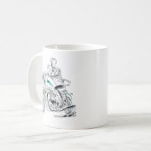 Mug Un motard stylé au look rétro. (Devant gauche)