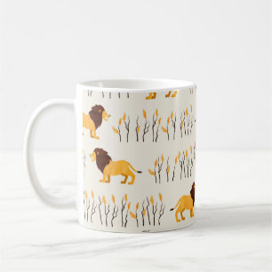 Mug Un motif africain sans couture avec un lion mignon