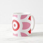 Mug un motif rouge et blanc avec une fleur (Devant droit)