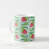 Mug un motif sans soudure d'été avec fraises (Devant gauche)